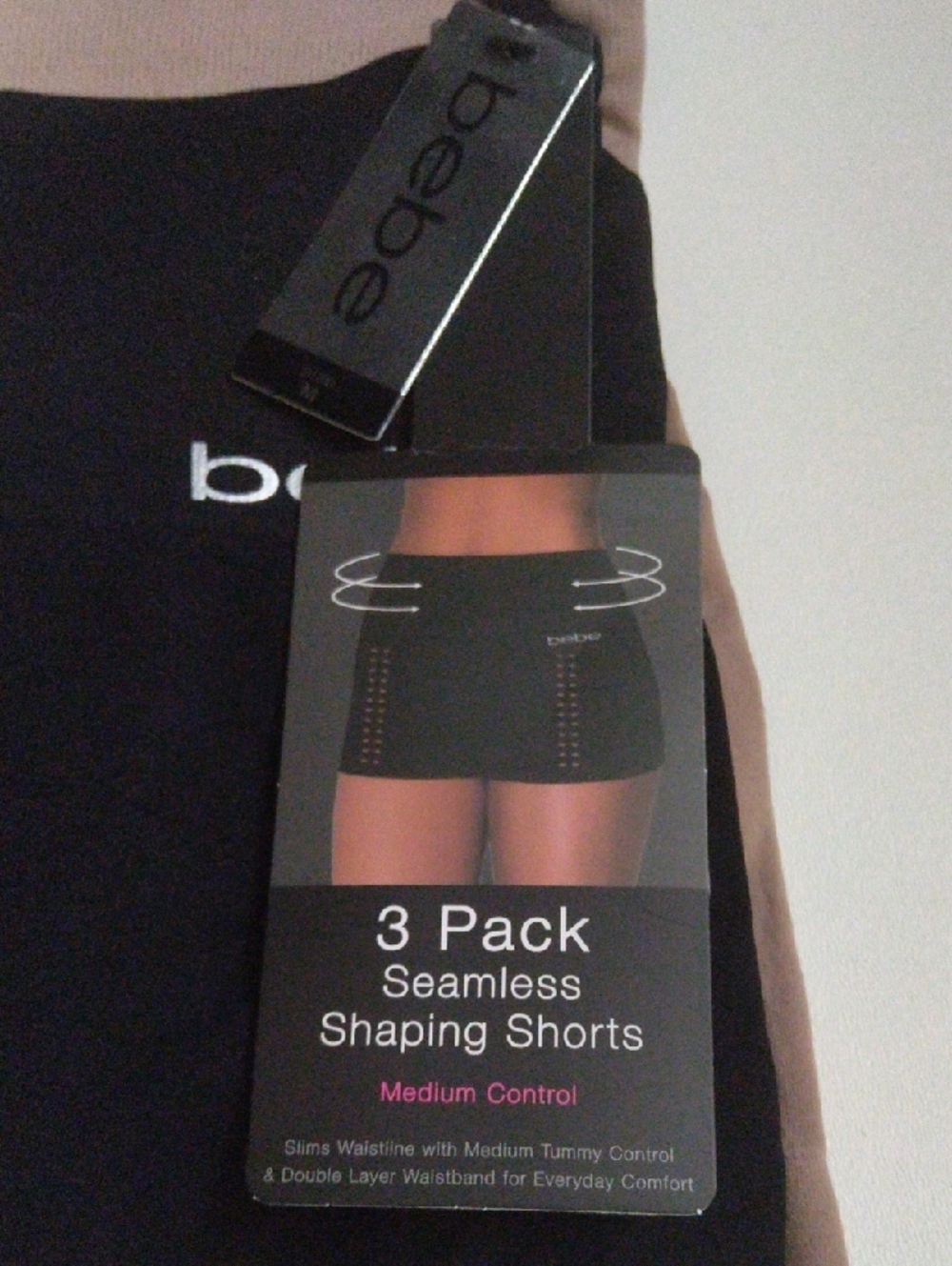 bebe Seamless Shaping Shorts - Black & Nude 3 Pack Size M - Picture 2 of 4